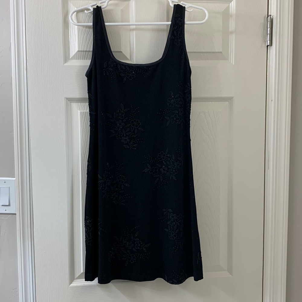 Bebe little black dress with beading detail